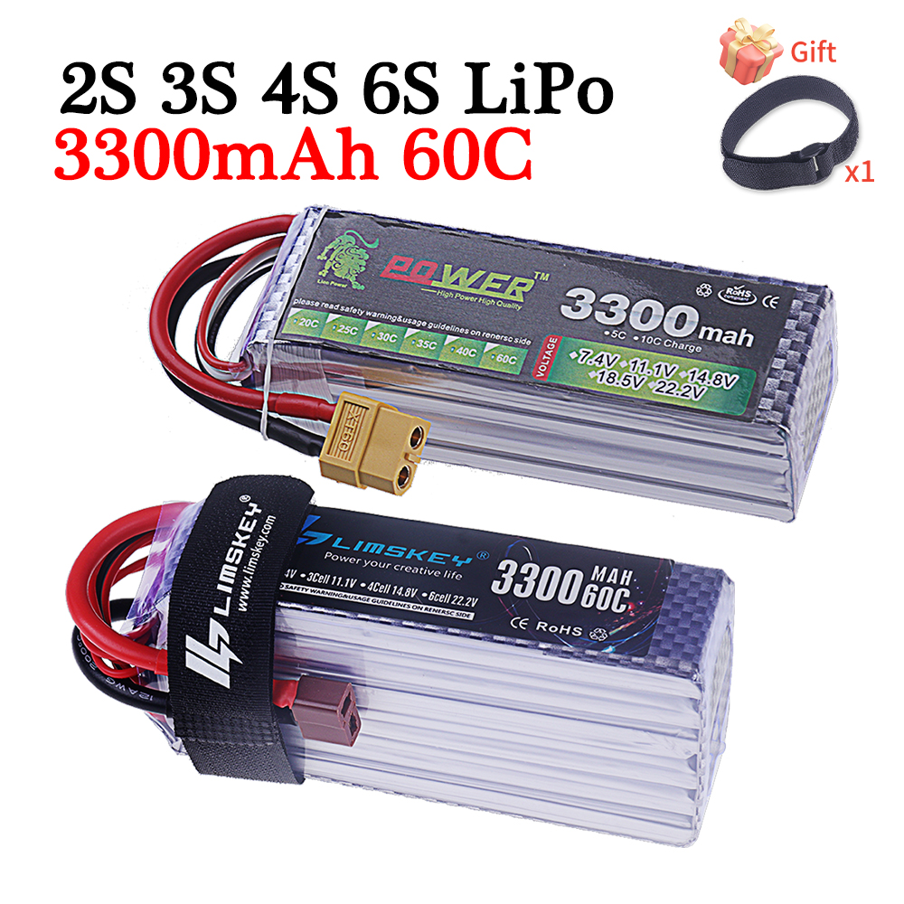 Rc Hobby Factory - 60C Lipo Battery 3300mAh 7.4V 11.1V