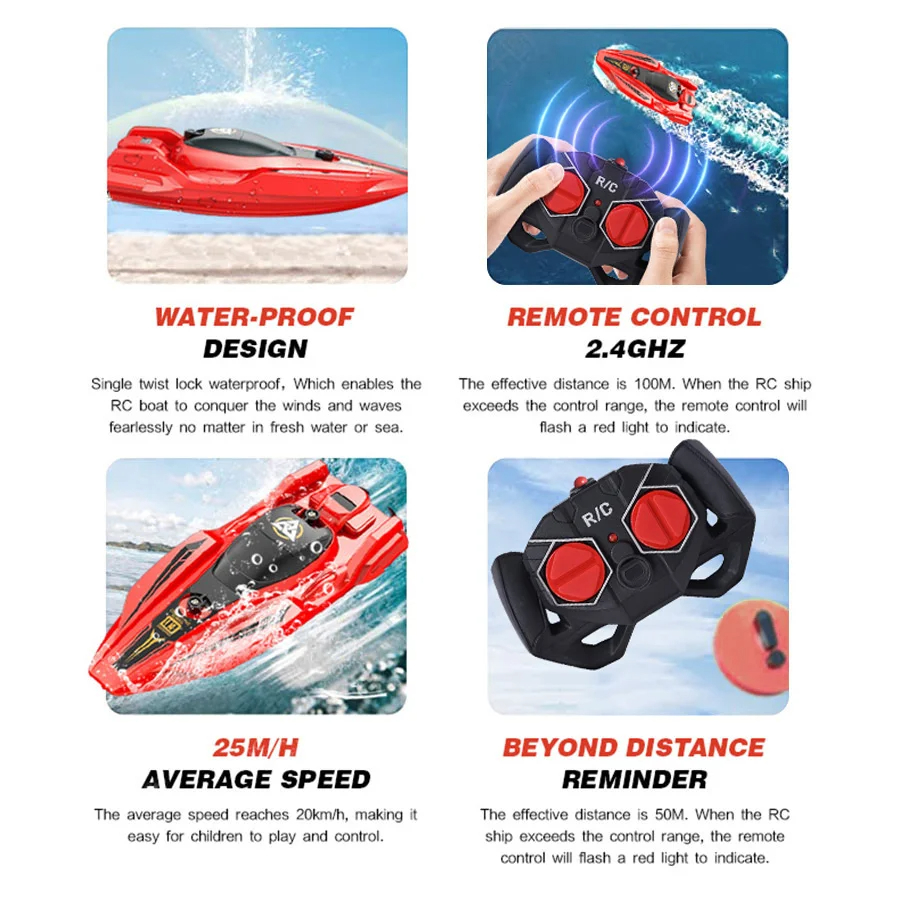 2.4G RC Speed Boat Remote Cont - Rc Hobby Grade Boat 评论和价格