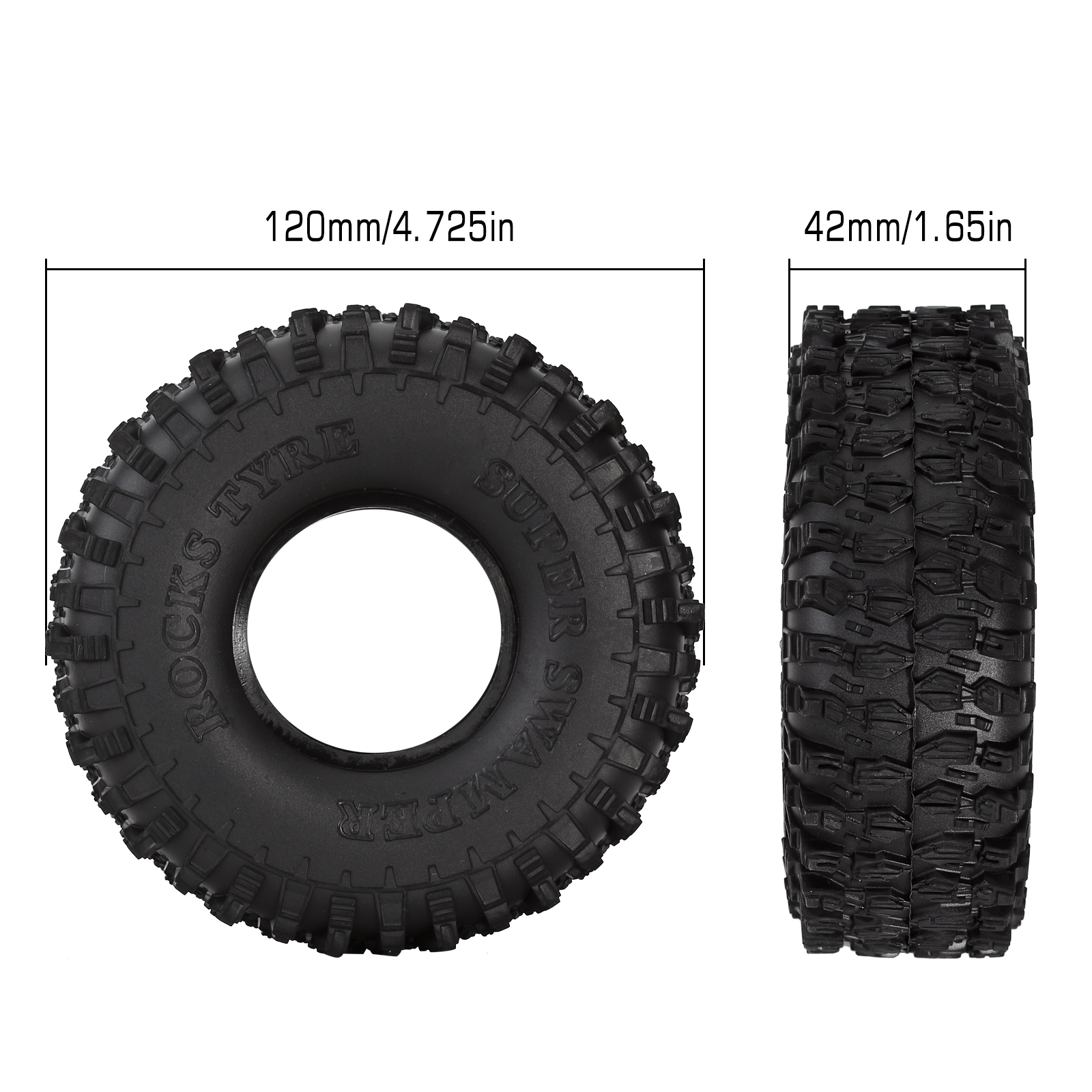 INJORA 4PCS 120MM 1.9